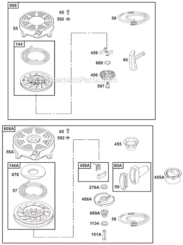 Page I Diagram and Parts List for 12C800SERIES  Briggs and Stratton Engine